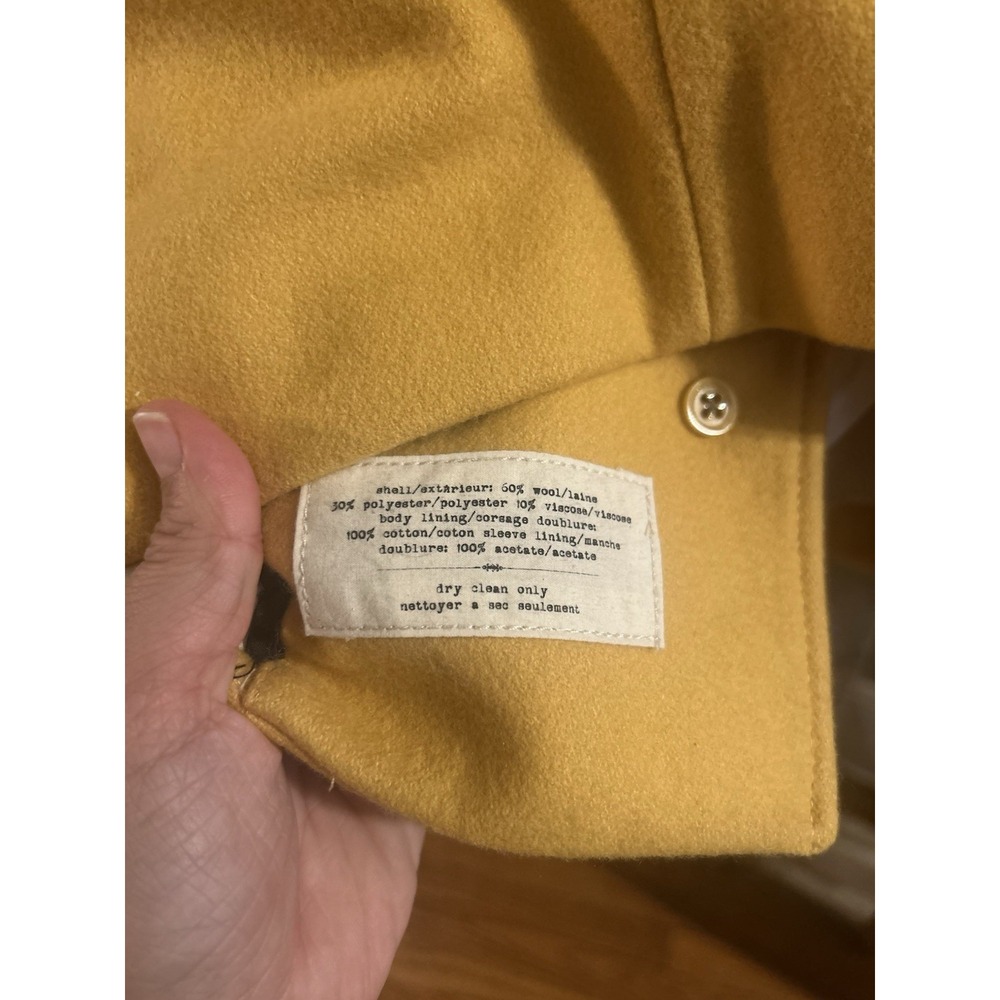 Cartonnier for Anthropologie Women's Yellow Wool Blend Double Breasted Blazer - Picture 6 of 6